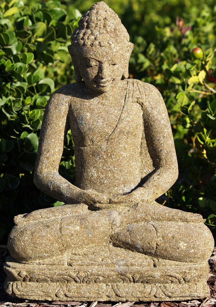 Stone Small Garden Buddha Statue 15"